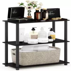 퓨리노 턴-엔-튜브 보관 선반 3단 책장 코너 도구 없는 개방형 정리 및 거실 차고 홈 오피스 에스프레소