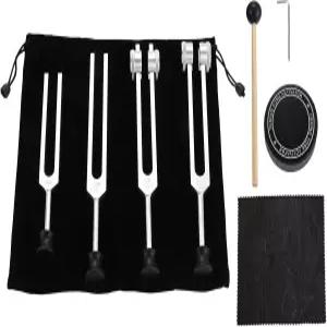 치유 세트용 튜닝 포크 128Hz 384Hz 액티베이터 포함 차크라 요가 명상용 가중