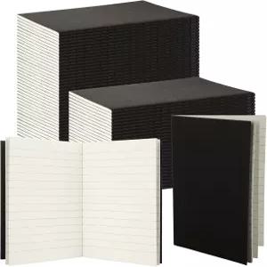 MIVIDE 100팩 블랙 스몰 포켓 노트북 3.5인치 x 5.1 90x130mm 미니 회의용 저널 메모 메모장 학교 사무용품