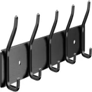 코트 랙 벽걸이 욕실용 스테인리스 스틸 수건걸이 모자 수건 가운 재킷 옷 현관 행거1 검은색를 위한