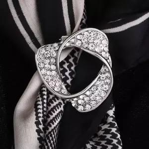 브로치 겸용 스카프링 큐빅스카프링 큐빅브로치 고리 핀 연출 클립 홀드 버클 스카프 리본 장식 트리오링