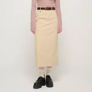 카고브로스 포 우먼 베이직 코튼 롱 스커트 (베이지) - black 108268