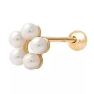 14K GOLD 진주 데이지 꽃 기본 골드 금 피어싱 아웃컨츠 귓볼피어싱