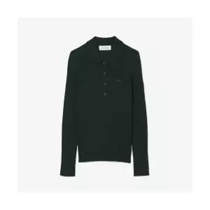 라코스테 LACOSTE 여성 립조직 긴팔 폴로 스웨터 AF4006-55N YZP AF4006-55NYZP