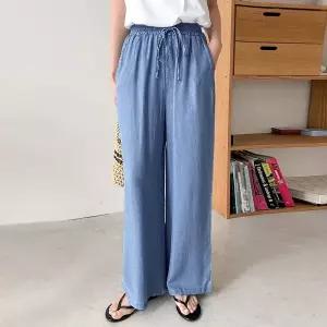 여성 아이스 밴딩 와이드 청바지 데님 팬츠 -WPN0577- 봄 여름