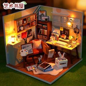 디오라마용 풀 표현재DIY 목재 멀티 스타일 미니 빌딩 세트, 조명 적합