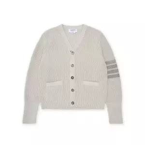 [톰브라운] 가먼트 다이드 4-바 가디건 베이지 154492095