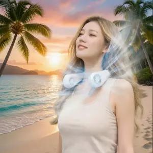 넥밴드 목걸이형 선풍기 무선 목걸이 목풍기 넥쿨러 USB충전 저소음 3단풍속 휴대용선풍기