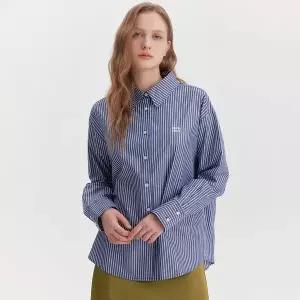 [마리끌레르](의정부점)베이직 로고 세미 오버핏 스트라이프 셔츠(MAGASH01MNY)