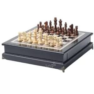 테이블 고급 성인 보드 게임 체스 체스보드 원목 접이식 서랍 체스판 보드게임