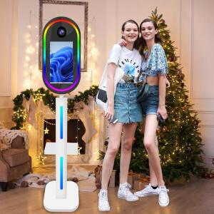 미러 포토 부스 머신 셀피 15.6인치 LCD 터치 스크린 DSLR 포토부스 웨딩용 RGB 라이트 포함