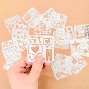 미니 한글 스텐실 세트 미술 교구 글자 꾸미기 도안 세아커머스