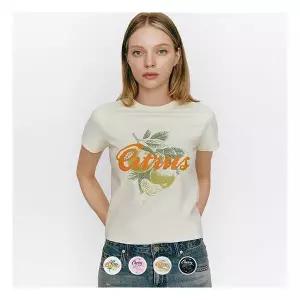 데일리룩 어성봄옷 [지오다노/본사] 395516 여 그래픽 반팔티 (Fruit.Baby fit)