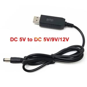 USB 전원 부스트 라인 DC 5V에서 9V/12V로 스텝 업 모듈 컨버터 어댑터 케이블 2.1x5.5mm 플러그