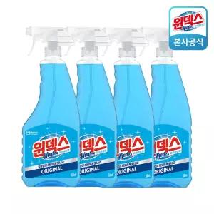 [본품] 윈덱스 다목적 거울 유리 세정제 자동차 유리창 물때 얼룩제거 500ml, 4개