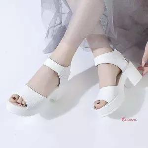 여자 샌들 여름 키높이 베이직 찍찍이 여성 2컬러 통굽 슈즈 신발hij914