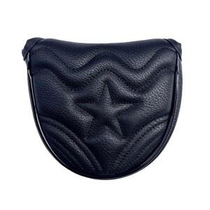 블랙 말렛 퍼터 커버 마그네틱 골프 가죽 프리미엄 클럽 헤드 퍼터 커버 PU 스타일 스타