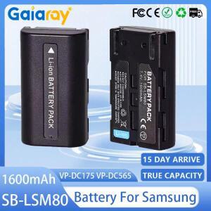 SB-LSM80 카메라 배터리 1600mAh 7.4V LSM-80 삼성 VP-DC175 VP-DC565 SC-D357 용 충전식