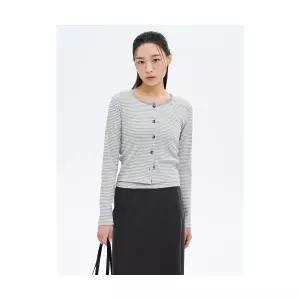 매장정품 에잇세컨즈 8SECONDS 스트라이프 레이어드 나시 카디건 세트 그레이 125341MB23 676160