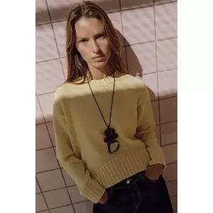 ZARA 자라 비대칭 밑단 니트 스웨터 - 노랑 121190