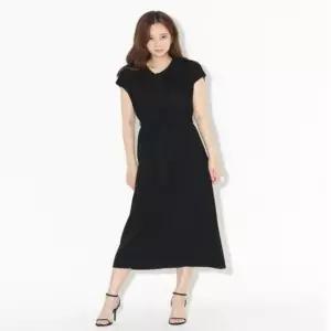 [옷은날개] 여성 허리끈 카라 니트롱원피스 민소매 니트원피스