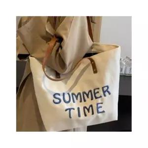 더블유쇼핑 여름 레터링 비치 캔버스 가방 숄더백 SSH-113