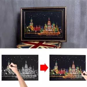 스크래치북 도구 키트 페이퍼 컬러링북 아트북 엽서 컬러링엽서