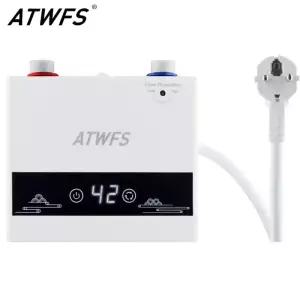 ATWFS 인스턴트 온수기 220V 4600W 욕실 온수 샤워 및 가정용 주방 난방을위한 휴대용 전기 히터