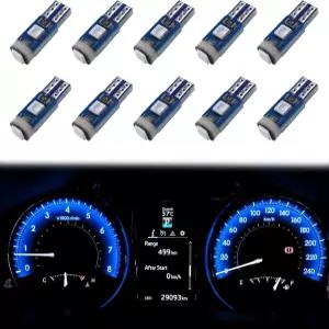 eoccstm 12 PCS T5 LED 전구 74 73 37 2721 계기판 12볼트 브라이트 캔버스 오류 없는 대시보드 3030 SMD