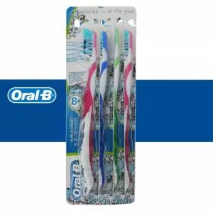 오랄비 청소년칫솔 4단계 8세이상 4개 크로스액션