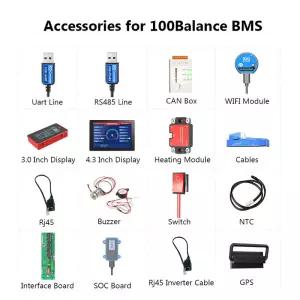 100Balance Daly BMS 용 액세서리 Bluetooth WIFI 모듈 터치 스크린 LCD 디스플레이 UART RS485 가열 GPS