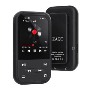 [미국배송] 128GB MP3 플레이어 - 블루투스 5.3이 장착된 클립 플레이어 FM 라디오가 휴대용 음악 음성 녹음기 만보계 스포츠에 이상적인 미니 디자인 이어폰 포함