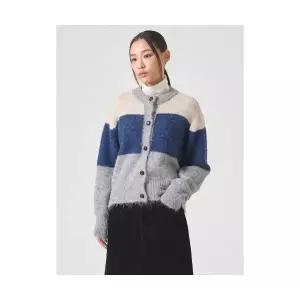 매장정품 에잇세컨즈 8SECONDS 헤어리 컬러블록 카디건 블루 354Y5AMB4P 679415