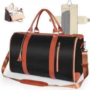 여행용 기스탁 의류 가방 신발 파우치와 탈부착 가능한 어깨끈이 있는 여성용 컨버터블 캐리 더플백 대형