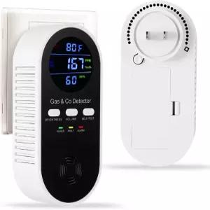 가정 RV 아파트용 5-in-1 일산화탄소 경보 및 천연가스 누출 감지기 온도 °F 습도 프로판 배터리 백업