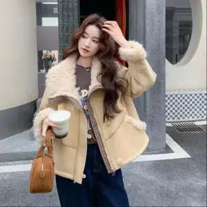 엘럽 여성 롱 캐주얼 코트 모피 퍼 일체형 박템1