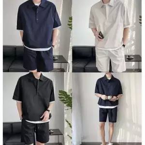 남성 여름 아노락 반팔 반바지 상하의 남자 트레이닝복 세트 KK990