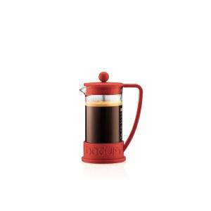 [미국배송] 보둠 34온스 브라질 프렌치 프레스 커피 메이커 고온 붕규산 유리 빨간색 - 포르투갈산