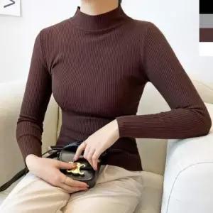 [옷은날개] 터틀넥 오버핏 라운드니트 봄 베이직 롱 오피스룩 티