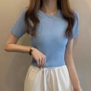 [옷은날개] 터틀넥 니트 베이직 봄 오버핏 니트티 라운드 브이넥