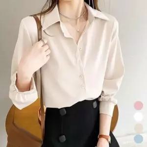 [옷은날개] 깔끔한 기본스타일 간절기 아이탬 쉬폰 블라우스