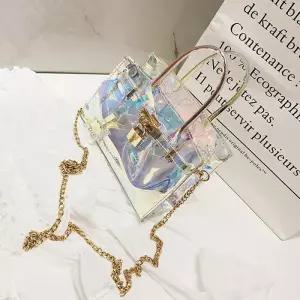 투명 홀로그램 비치 미니백 PVC가방