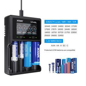 XTAR-스마트 USB C 18650 배터리 충전기, QC3.0, 고속 충전, 충전식 리튬 이온 배터리, 18700 20700 26650