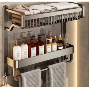 수납형 수건 선반 수납장 무타공 정리대 수건걸이
