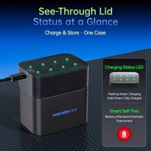NOHON 배터리 충전기 AA AAA 마우스 키보드 라디오 면도기 카메라 배터리 충전기 용 기존 충전식 배터리 유