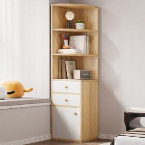 코너 책장 선반 코너책장 인테리어 수납 가정용 침실 원목 심플 틈새 책장선반 거실 DS CV