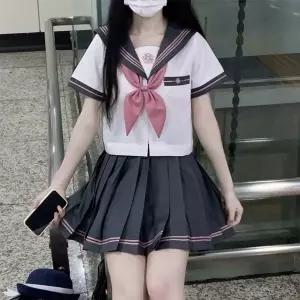 교복몰 그레이 핑크라인 세라복 세트(반팔) 일본교복 asB6+9gkl