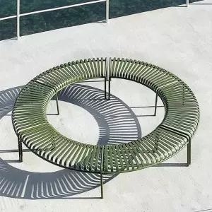 공원 벤치 의자 곡선 카페 원형 안뜰 휴식 펜션