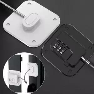 무타공 부착식 냉장고 서랍 문 열림 방지 자물쇠 잠금