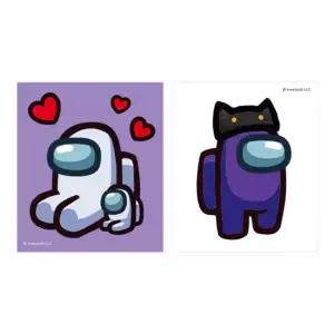 어몽어스 퍼플 앤 캣 보석십자수 스티커 9.5x11cm